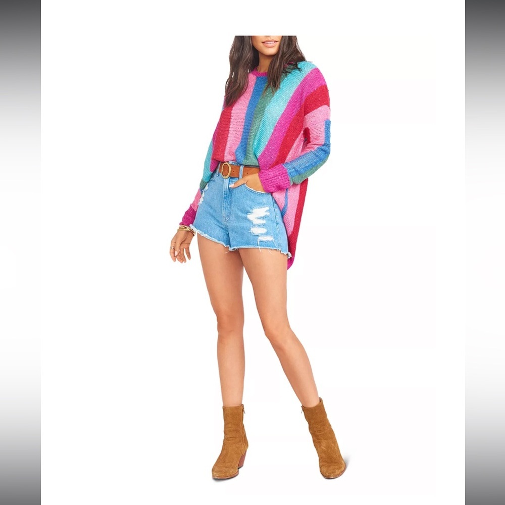 $25 sale SHOW ME YOUR MUMU BONFIRE KNIT SWEATER IN MADLY STRIPE S 85 oversized